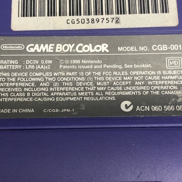 🔥HOST PICK🔥 1998 Nintendo Game Boy Color in Grape with 2 Games - Picture 5 of 6